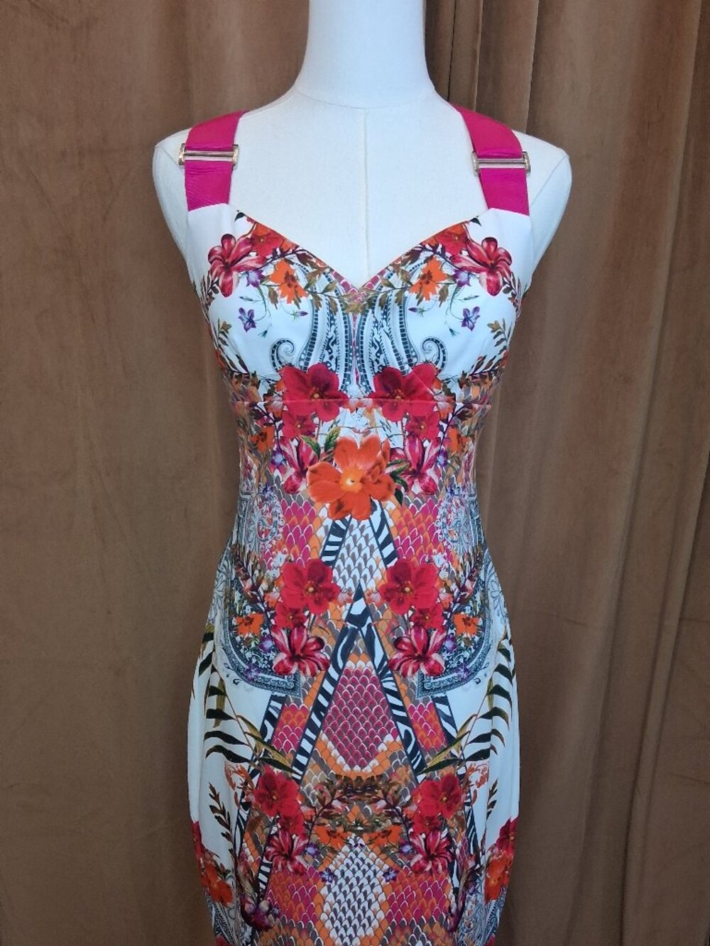 Ted Baker - Buckle Strap Tropical Pencil Dress Size 2